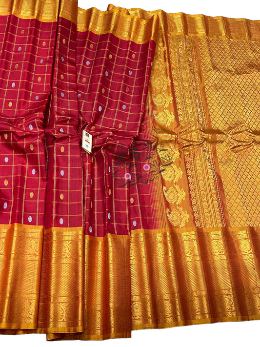 Pure Handloom Double Warp Kalanetha Weaving Gadwal Pattu Sarees