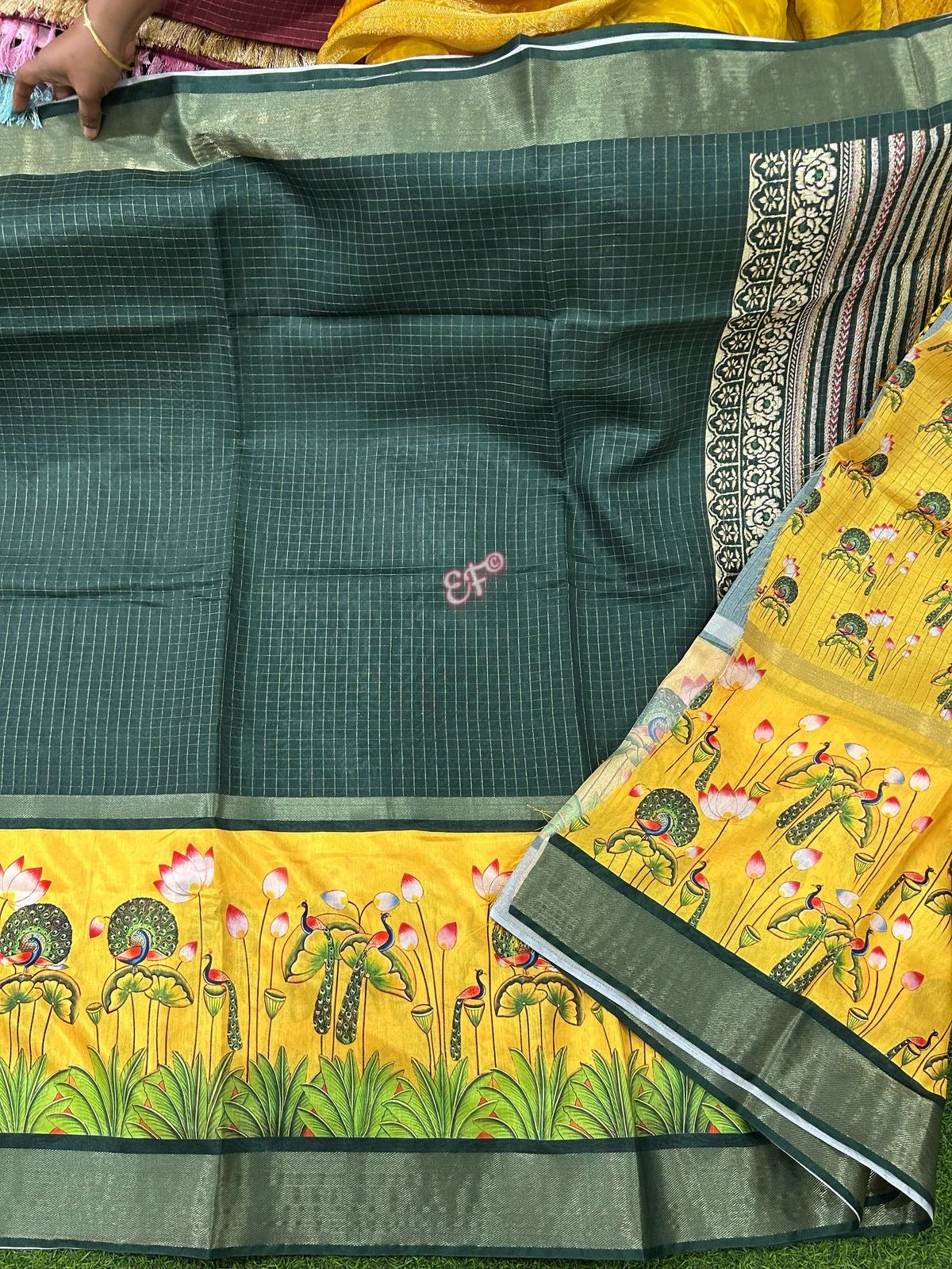 Beautiful Fancy Chiniya Checks sarees