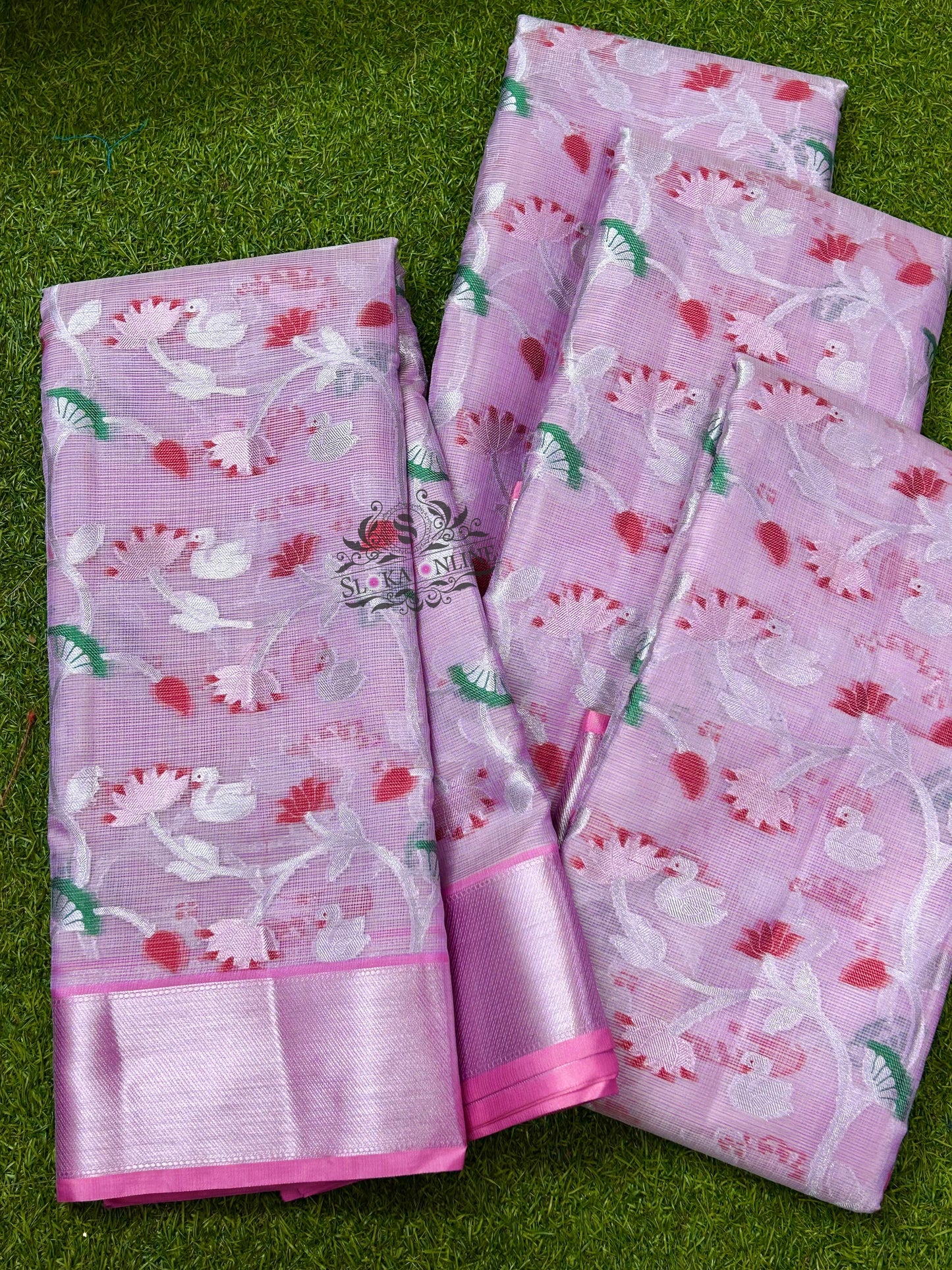Beautiful Lilac Colour Zari Kota Designed Kota Silk Sarees
