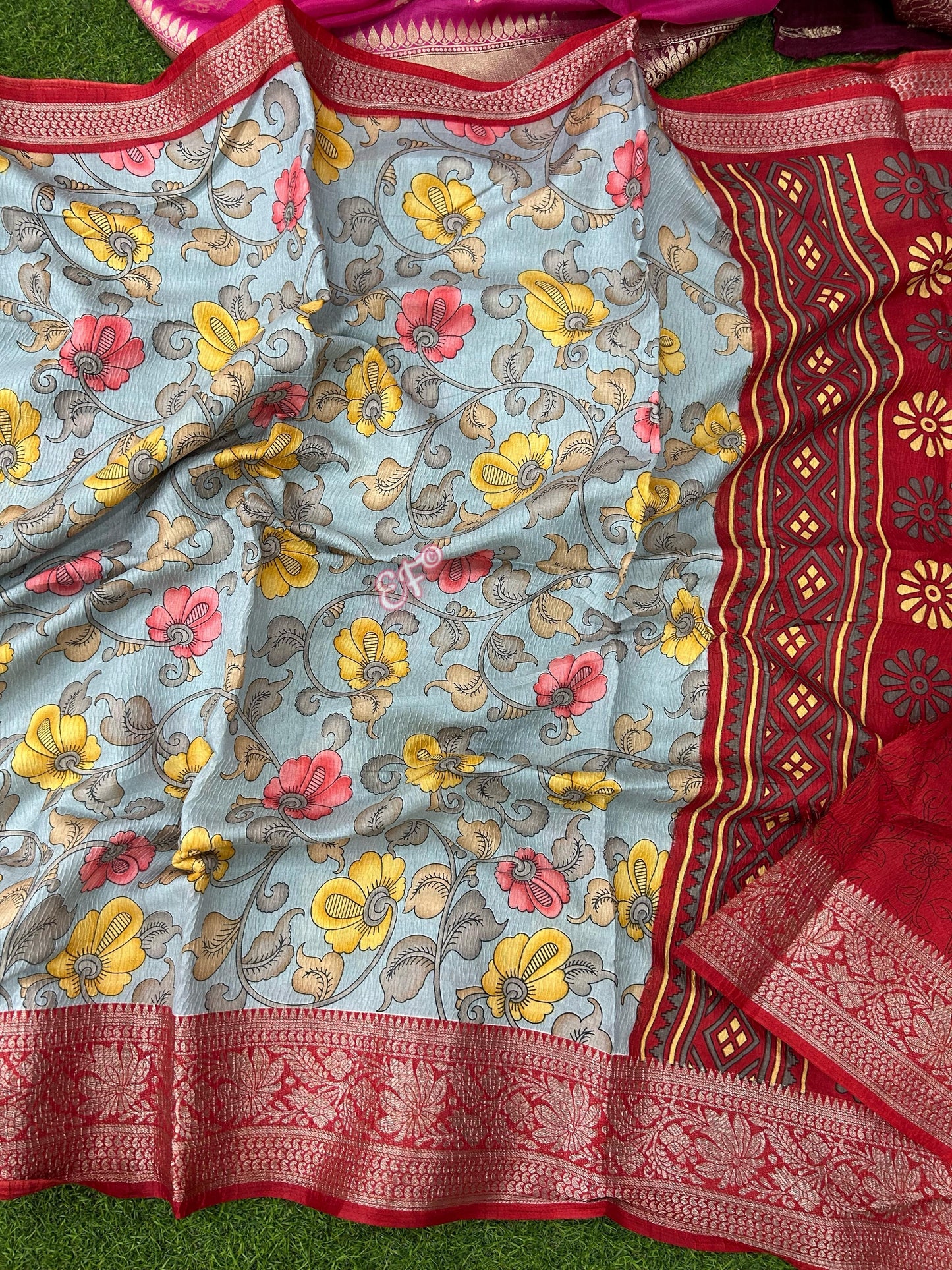 Budget Friendly Kalamkari Crush Silk Sarees