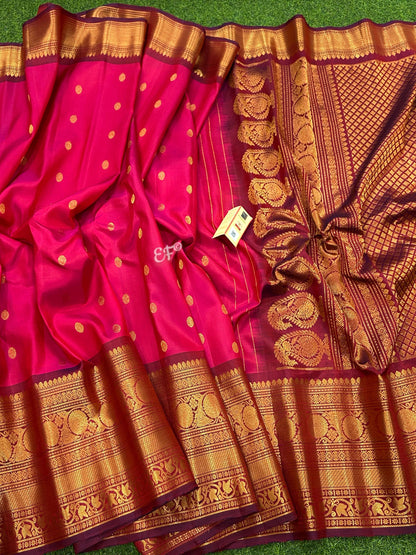 Bridal and Traditional Pure Handloom Double Warp Gadwal Pattu Sarees