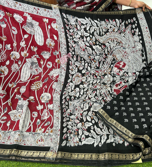 Budget Friendly Mangalagiri Kalamkari Sarees