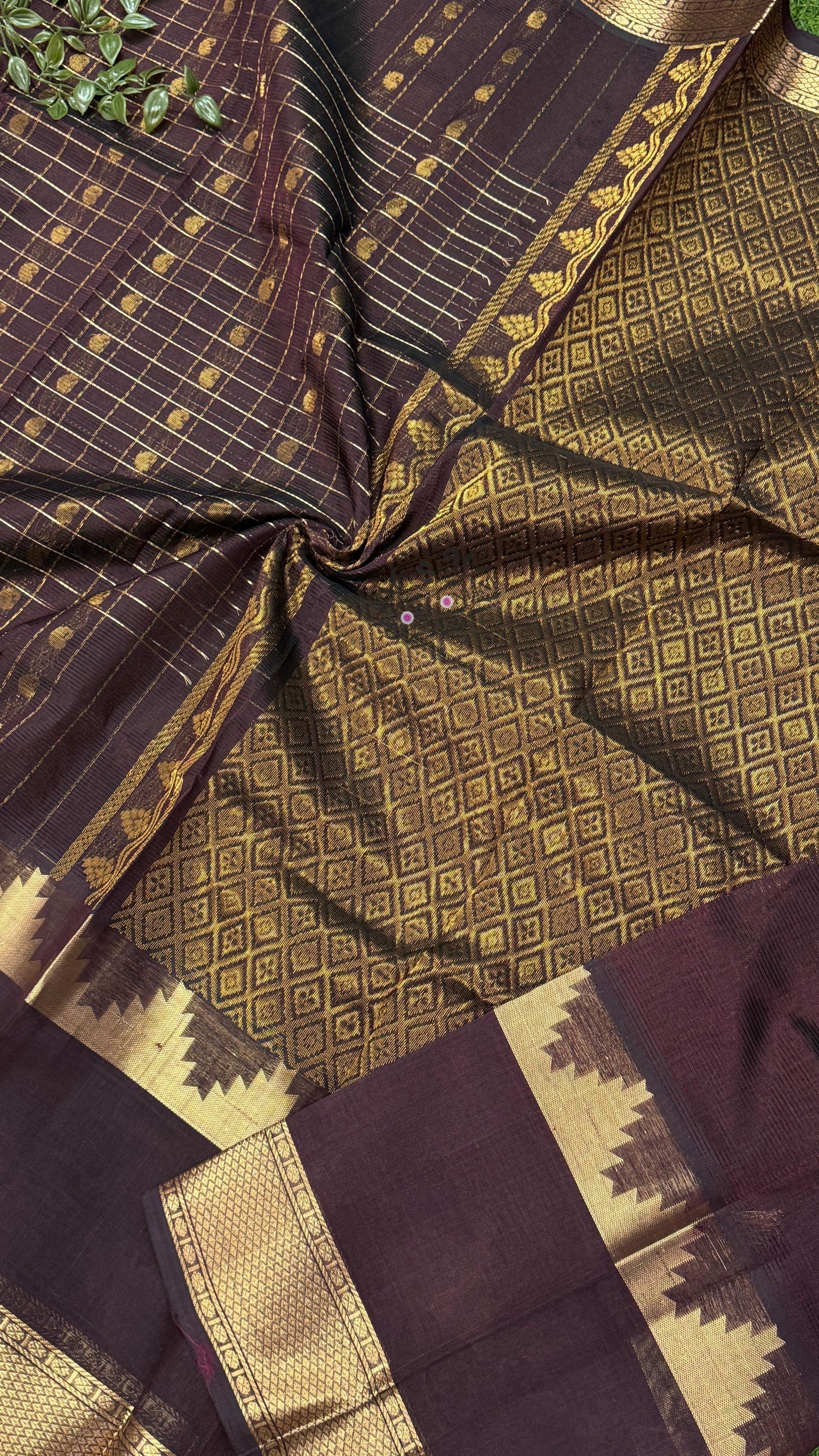 Exclusive and Beautiful Pure Handloom Mangalagiri Silk Sarees With Checks Butieab