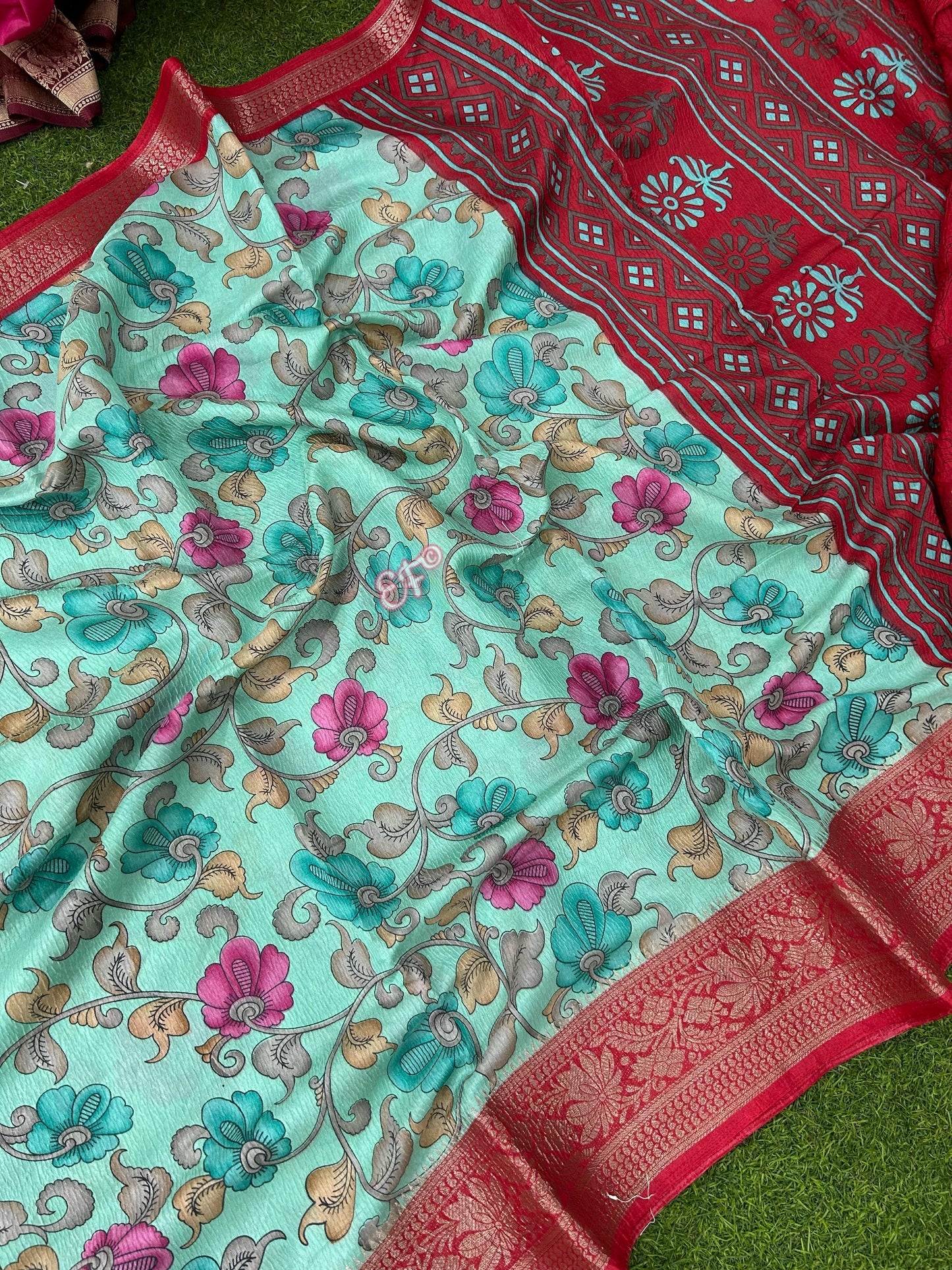 Budget Friendly Kalamkari Crush Silk Sarees