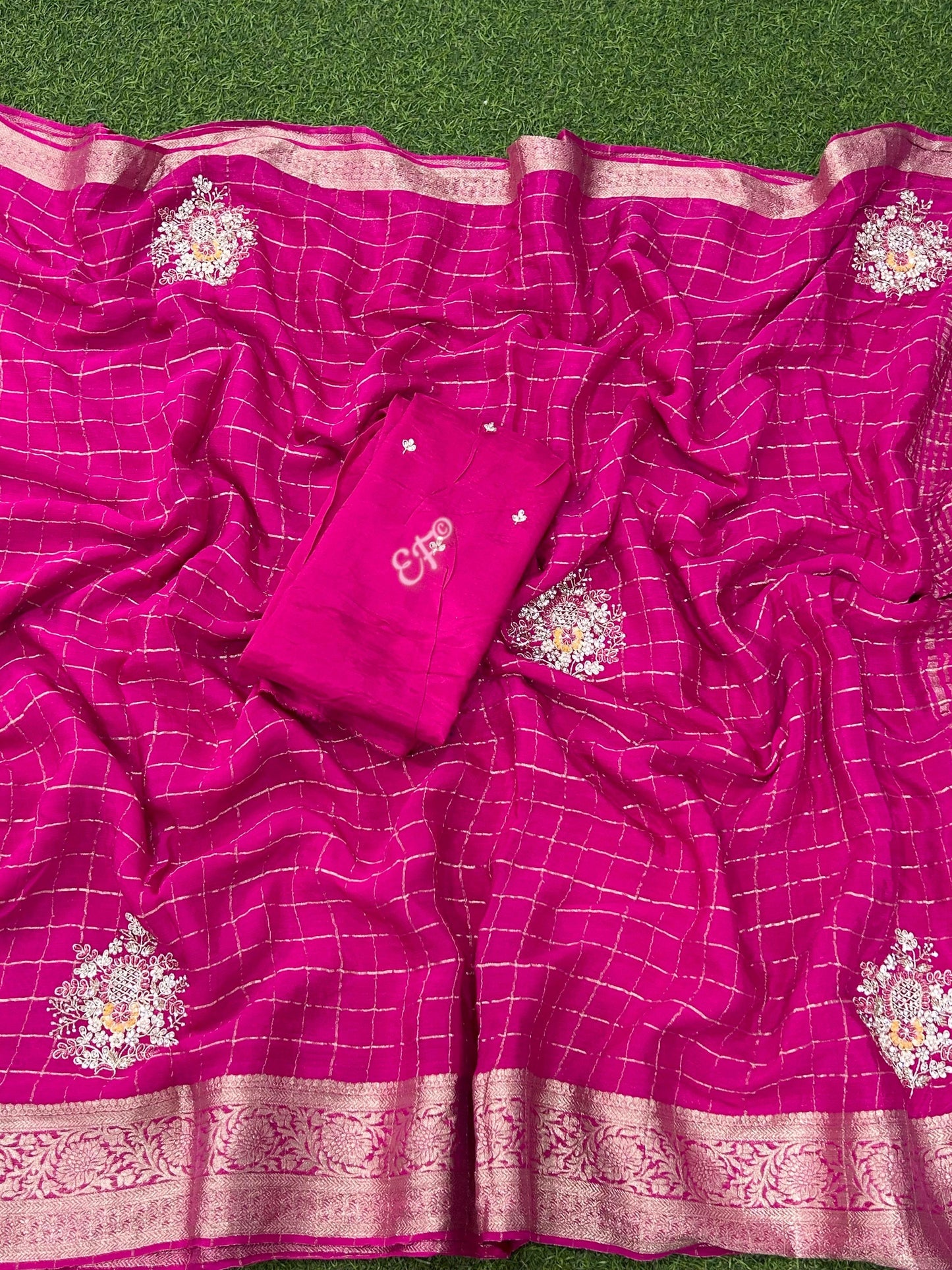 Beautiful Pure Mysore Crape Checks sarees