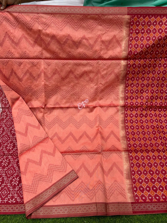 Budget Friendly Ikkat Tusser Silk Sarees