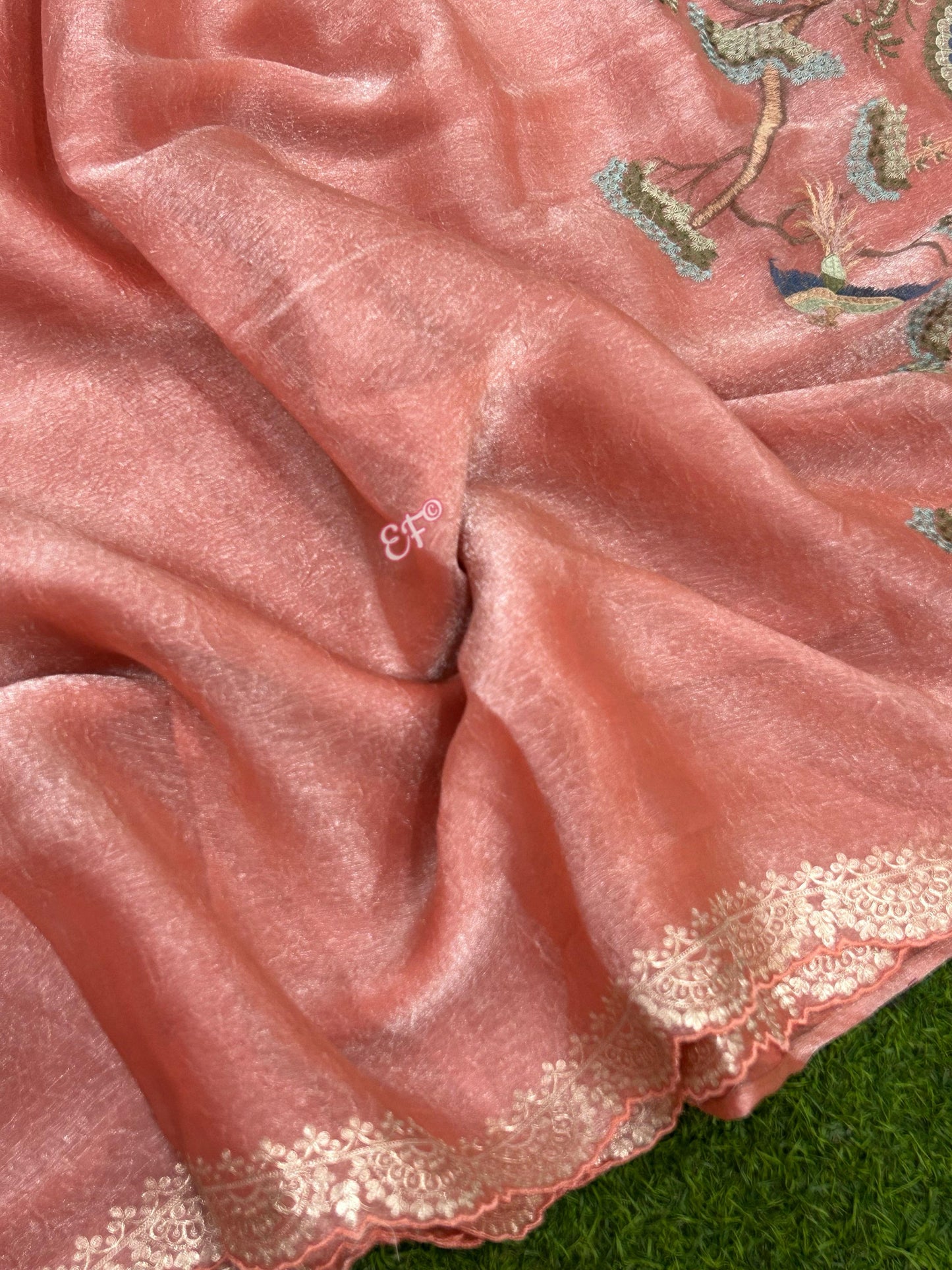 Beautiful and Party Wear Pure Crushed Soft Tissue Pattu Sarees