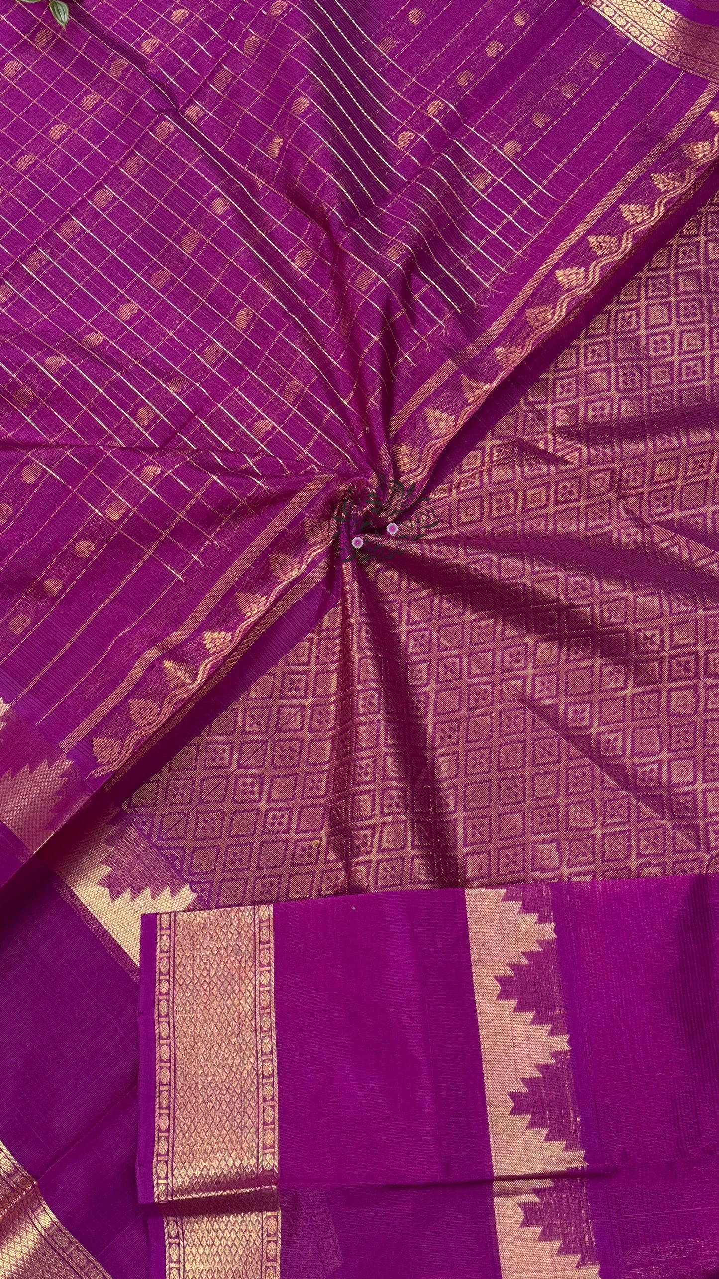 Elegant Pure Handloom Mangalagiri Silk Sarees With Checks Butieab