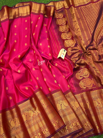 Bridal and Traditional Pure Handloom Double Warp Gadwal Pattu Sarees