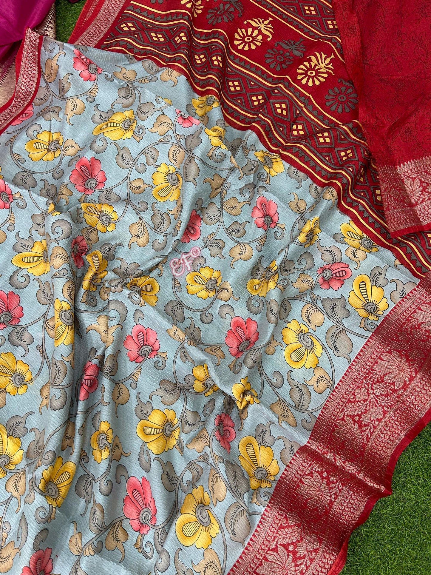 Budget Friendly Kalamkari Crush Silk Sarees