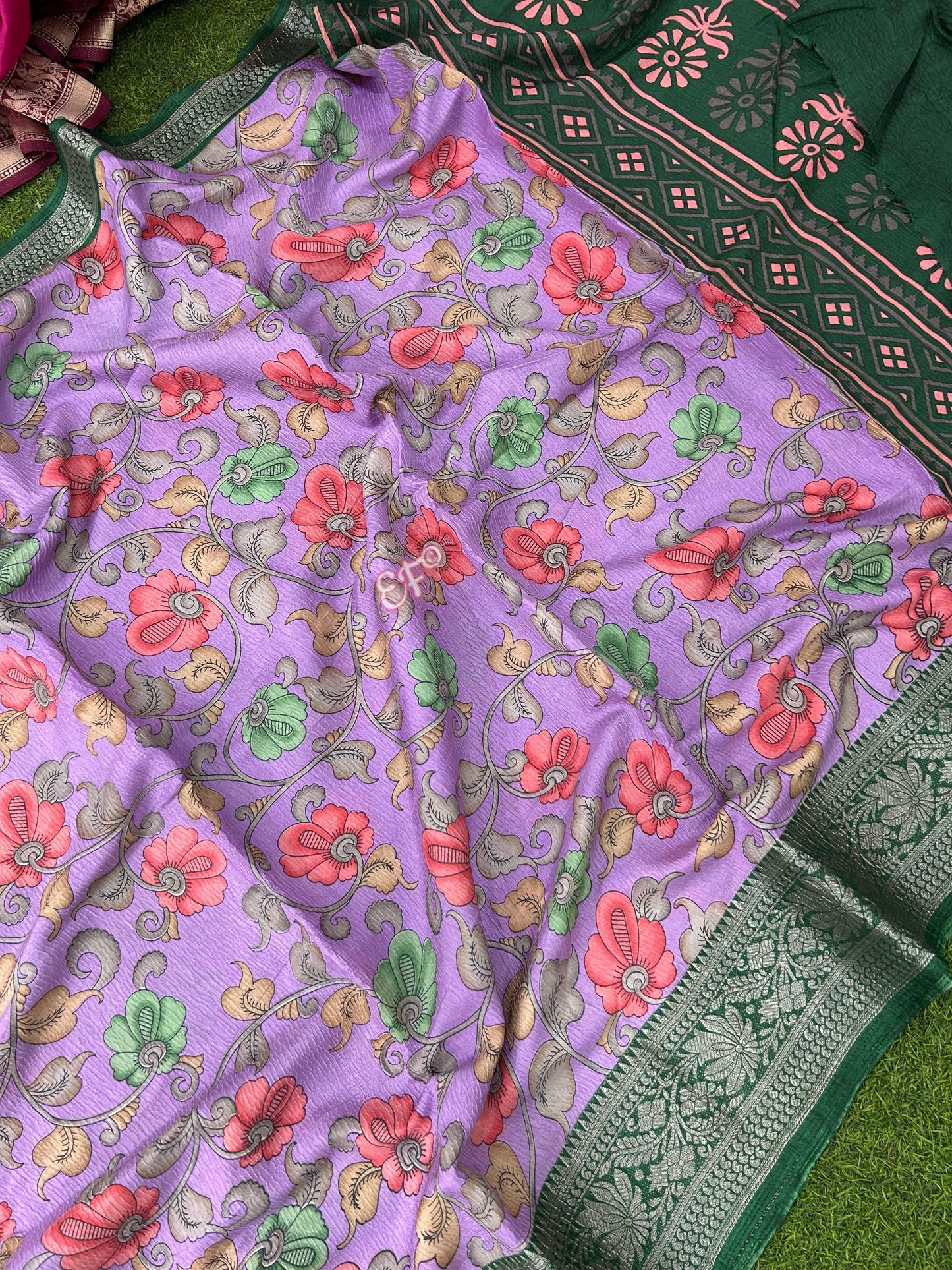 Budget Friendly Kalamkari Crush Silk Sarees