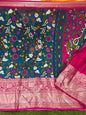 Elegant Kanchi Designed Spun Kalamkari Silk sarees