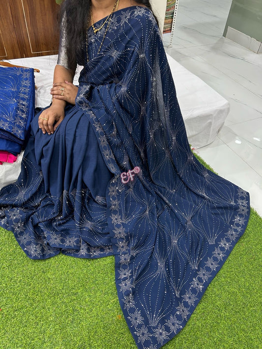 Budget Friendly Crape Chiffon Sarees