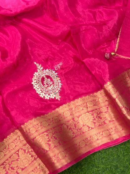 Exclusive Hand work Pure Handloom 2D Acchu Silk Sarees