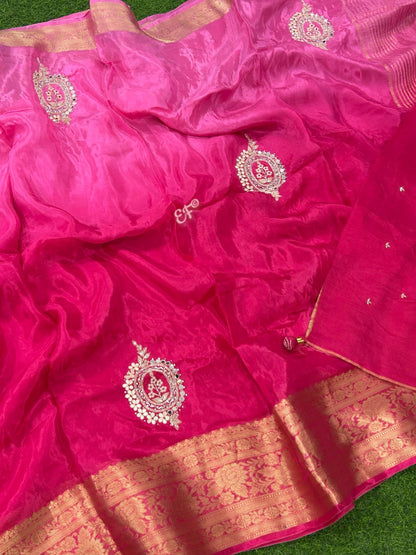 Exclusive Hand work Pure Handloom 2D Acchu Silk Sarees