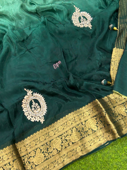 Exclusive Hand work Pure Handloom 2D Acchu Silk Sarees