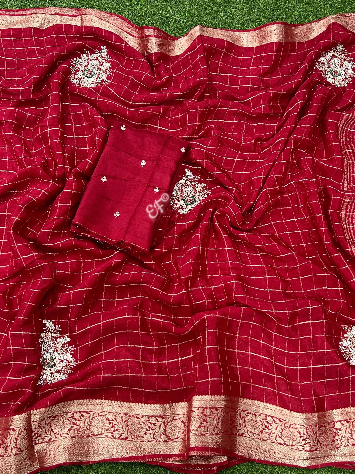 Beautiful Pure Mysore Crape Checks sarees