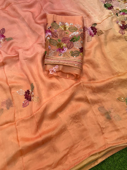 Exclusive Beautiful Cocktail Collection Of Handloom Soft Organza silk Sarees