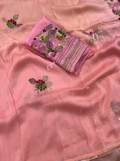 Exclusive Beautiful Cocktail Collection Of Handloom Soft Organza silk Sarees